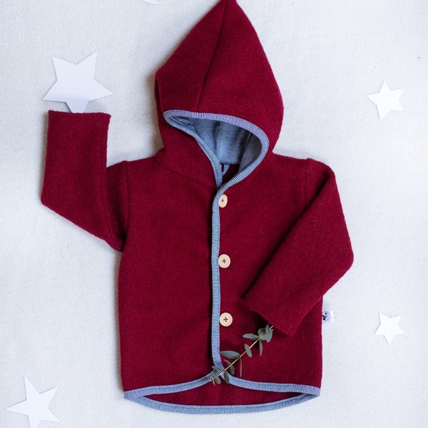 Whale Jacket Children/Wool Whale Jacket Children/Jacket Children/Winter Jacket/red