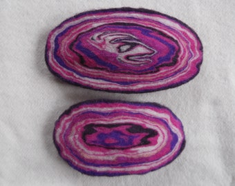 Gefilzte Haarspangen in lila - rosatönen - verschiedene Größen