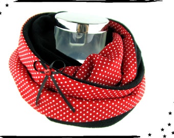 Loop Punkte rot schwarz Schlauch Schal moecha polka dots rockabilly