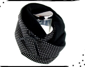 Schlauchschal Punkte schwarz Schal Loop moecha Rockabilly polka dots Pünktchen