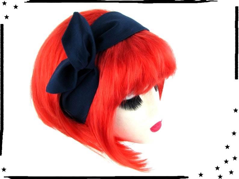 Draht Haarband UNI verschiedene Farben zur Auswahl rockabilly retro pin up fifties Marineblau