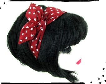 Draht Haarband rot Sterne retro rockabilly moecha fifties pin up