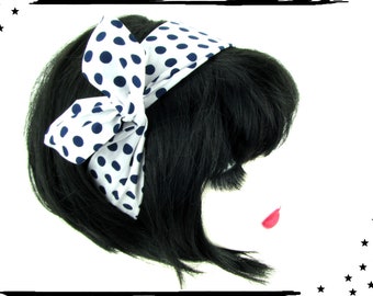 Draht Haarband Punkte groß - verschiedene Farben zur Auswahl - retro rockabilly moecha polka dots fifties