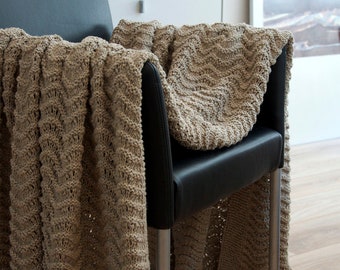 Strickdecke | Blanket „Waves of desert and sea”