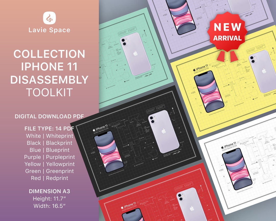 Download iPhone 11 Teardown Template, Disassembled iPhone Drawings Etsy