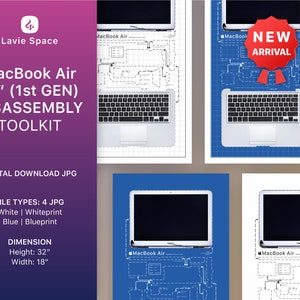 Download MacBook Air 1st Gen Teardown, (13&quot; Original 2008), DIY Vorlage, MacBook Zeichnungen zerlegen