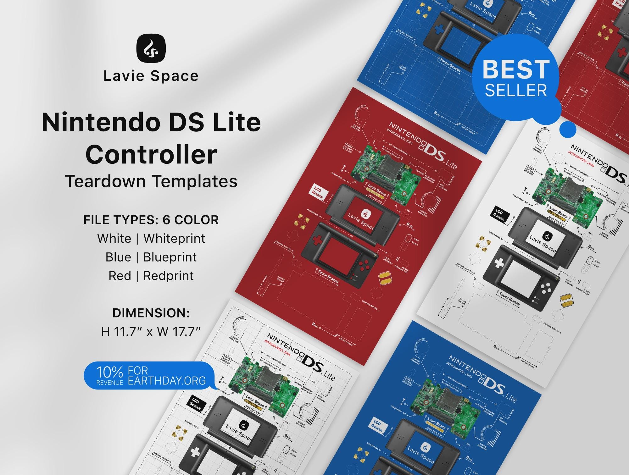 DS Lite Download Teardown Template Disassemble Game Controller Drawings ...