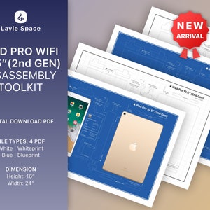 Download iPad Pro 10.5 inch (2nd Gen), Wi-Fi Version, Teardown Vorlage, iPad Pro Zeichnung zerlegt