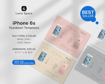 IPhone 6s 分解アート - デジタル テンプレート - Apple - iPhone