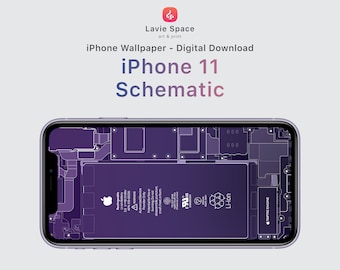 iPhone 11 Wallpaper, iPhone Schematic Wallpaper, Phone Wallpaper Aesthetic, Wallpaper Instant Download