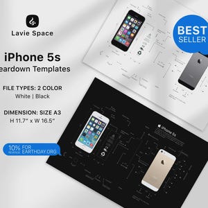 Descargar plantilla de desmontaje del iPhone 5S con dibujos para desmontarlo