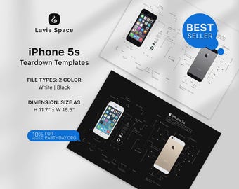 iPhone 5S Teardown Template Download Disassemble Drawings