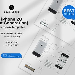 iPhone 1st Gen Teardown Template Download Apple Wall Art Retro Tech Poster Printable Blueprint