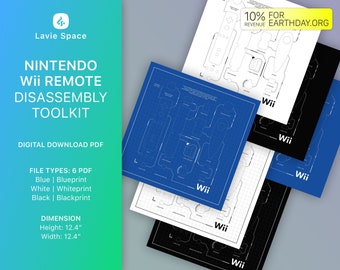 Download Wii Remote Controller Teardown Template, Disassemble Game Controller Drawings, Entertainment System