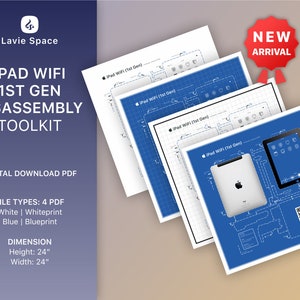 Download iPad 1st Gen (WiFi) Teardown Template, Disassemble iPad Drawings