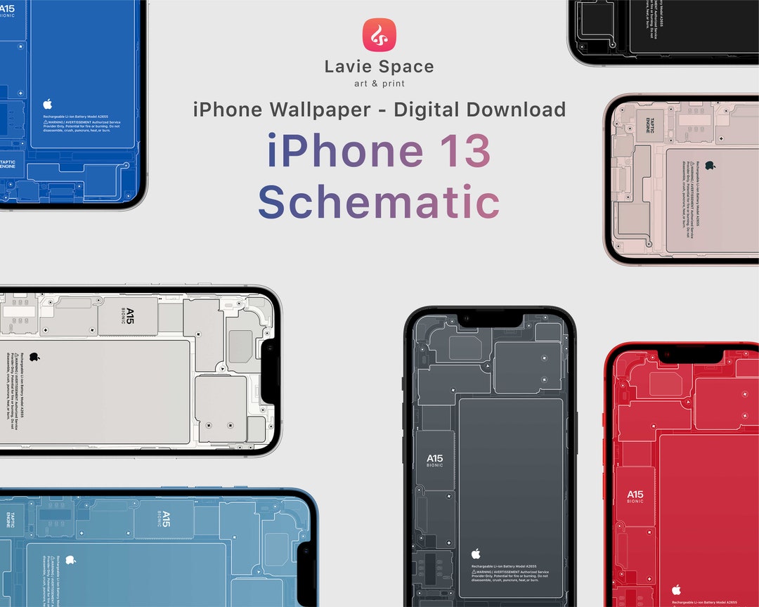 Iphone 13 Wallpaper Iphone Schematic Wallpaper Phone Etsy