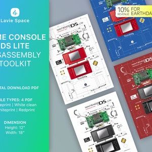 Download DS Lite Teardown Template, Disassemble Game Controller Drawings