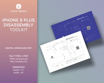 Download iPhone 8 Plus Teardown Template, Disassemble Phone Drawings