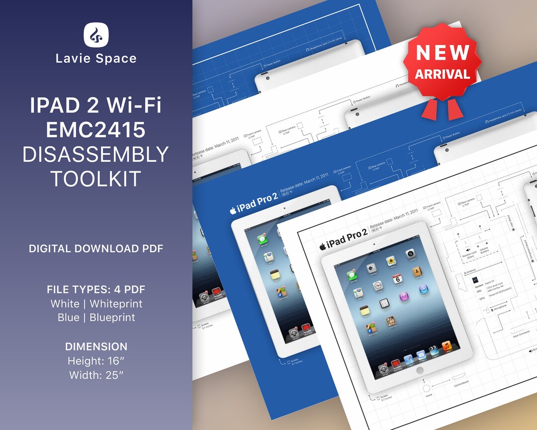 Download iPad 2 EMC2415 Teardown, Wi-fi Only Version, Teardown Template