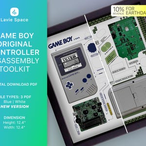 Download GAME BOY_CLASSIC (V2), Dad Gift-Happy Father's Day- special gift for him, Teardown Template, Disassemble Game Controller Drawings