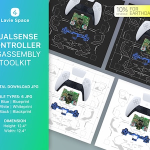 Download Dual Sense Controller Teardown Template, Disassemble Game Controller Drawings