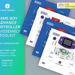 Download GAME_BOY_ADVANCE Teardown Template, Disassemble Game Controller Drawings