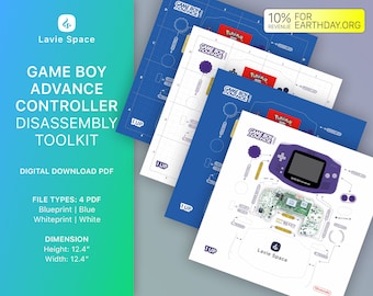 Download GAME_BOY_ADVANCE Teardown Template, Disassemble Game Controller Drawings