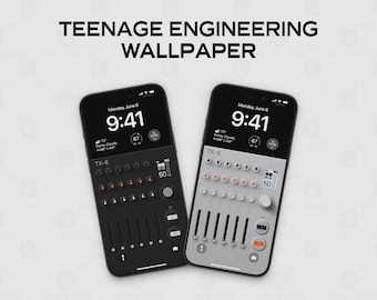 Paquete de fondos de pantalla para iPhone Teenage Engineering TX-6, pantallas de bloqueo de sintetizador, tecnología retro minimalista, arte iOS, descarga digital para amantes de la música
