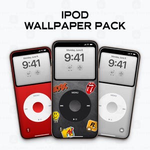 Classic iPod Lock Screen Wallpaper Pack Retro iPod iPhone Backgrounds Minimalist Music Aesthetic Digital Download