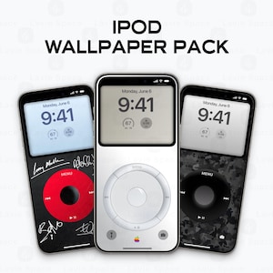 Classic iPod Lock Screen Devices Wallpaper Pack | Retro iPod iPhone Backgrounds | Minimalist Music Aesthetic | Digital Download