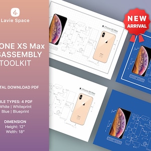 Download iPhone XS Max Teardown Template, Disassemble Phone Drawings