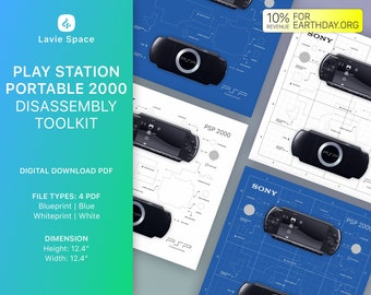 Download PSP 2000 Teardown Template, Disassemble Game Controller Drawings