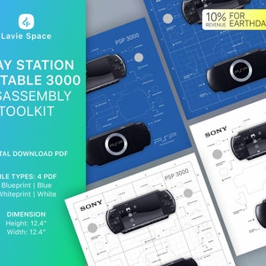 Download PSP 3000 Teardown Template, Disassemble Game Controller Drawings