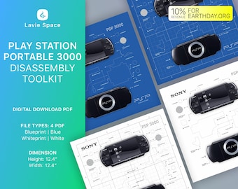 Download PSP 3000 Teardown Template, Disassemble Game Controller Drawings