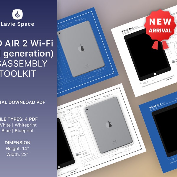 Téléchargez l'iPad Air 2 (2e génération), la version Wi-Fi, le modèle de démontage, les dessins de l'iPad Air démonté