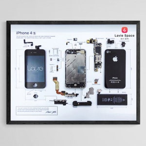 Download iPhone 4S Teardown Template, Disassemble Phone Drawings image 2