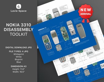 Download Nokia 3310 Teardown Templates, Nokia Series, Cellphone, Frame Cellphone Wall Art