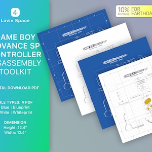 Download Game Boy Advance SP Teardown Template, Disassemble Game Controller Drawings