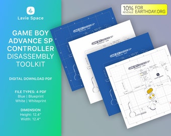 Download Game Boy Advance SP Teardown Template, Disassemble Game Controller Drawings