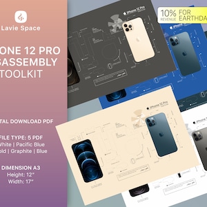 iPhone 12 Pro Teardown Art Printable Disassembly Poster Tech Wall Decor PDF