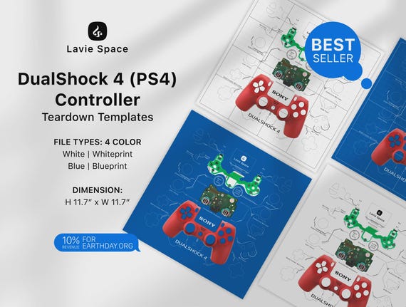 DualShock 4 分解テンプレートのダウンロード PS4コントローラー分解