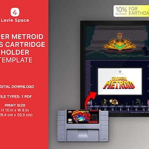 Super Metroid Cartridge Holder Template A Link to the Past Printable Display Retro Game Art Digital Download PDF