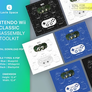 Wii Classic Controller Teardown Template: Disassemble Game Controller Drawings & Schematics for Entertainment System