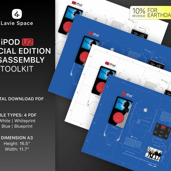 Disassembly iPod U2, iPod Original Teardown Templates, iPod 5th Gen, iPod 4th Gen