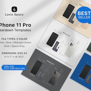 iPhone 11 Pro Teardown Template Download Disassembled iPhone Drawings