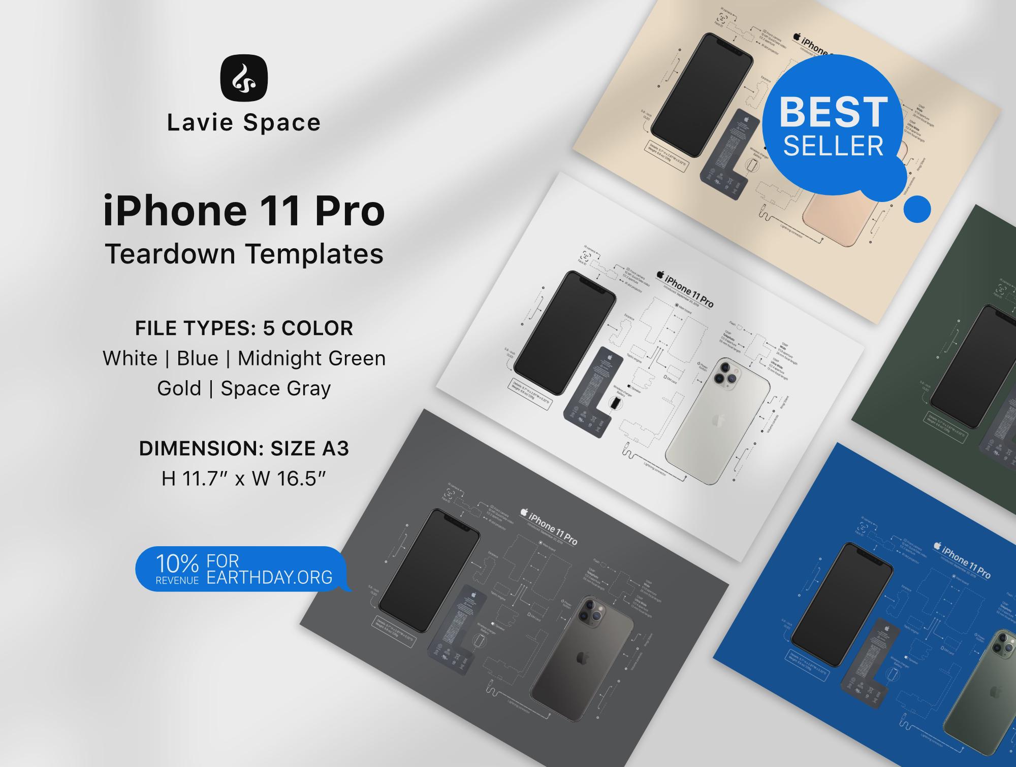 iPhone 11 Pro Teardown Template Download Disassembled iPhone Drawings