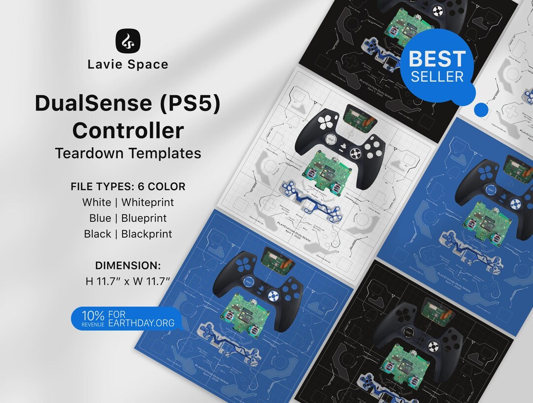 Controller Disassembly Dual Sense Controller Download Teardown Template Disassemble Game ...
