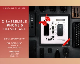 Download iPhone 5 Teardown Template, Square Framed, Disassemble Phone Drawings