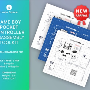 Game Boy Pocket Teardown Template Printable Disassembly Poster Retro Console Art DIY Gamer Gift Digital Download