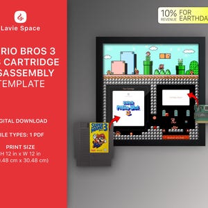 スーパーマリオブラザーズ3の分解、NESカートリッジの分解テンプレート、クリスマスプレゼント、12x12をダウンロード